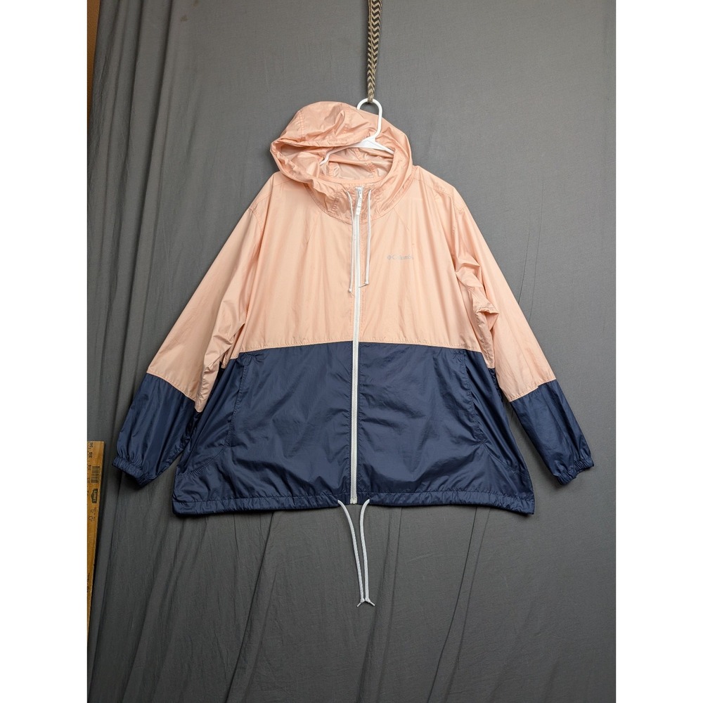 Columbia Womens Flash Forward Windbreaker 3X Jacket PINK & BLUE